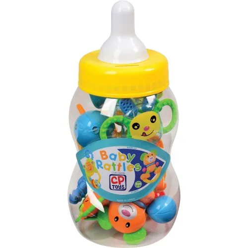 10-Piece Baby Rattle & Teether Toy Set with Giant Coin Bank