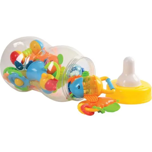 10-Piece Baby Rattle & Teether Toy Set with Giant Coin Bank