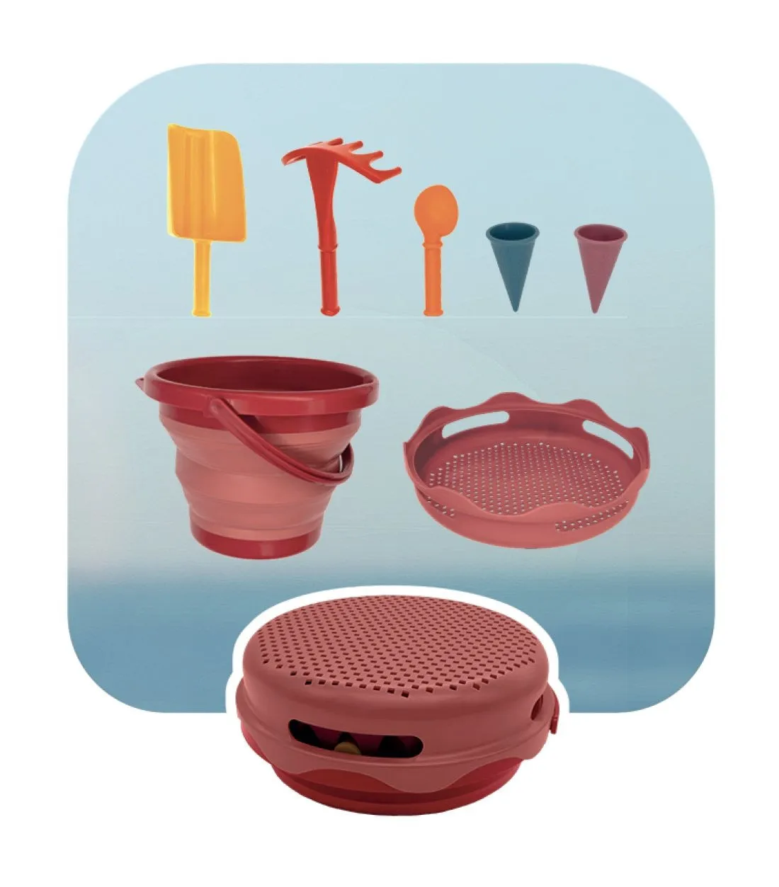 7-in-1 Sand Toy Set - Red