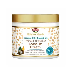 African Pride Moisture Miracle Coconut Oil & Baobab Oil Leave-In Cream - 15 oz