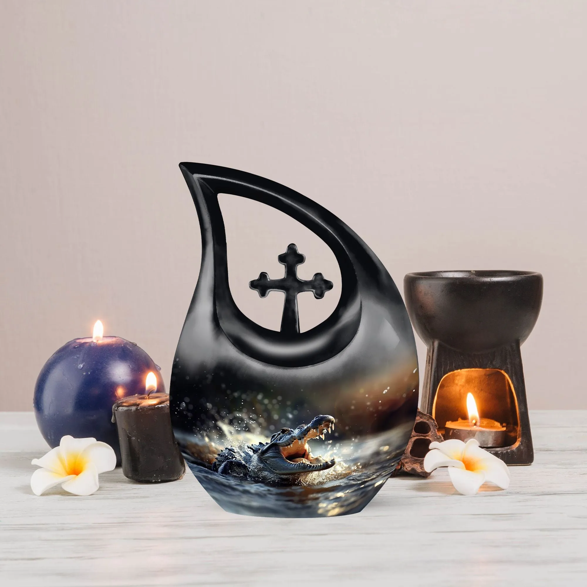 Alligator Themed Adult Cremation Urn For Human Ashes For Adults
