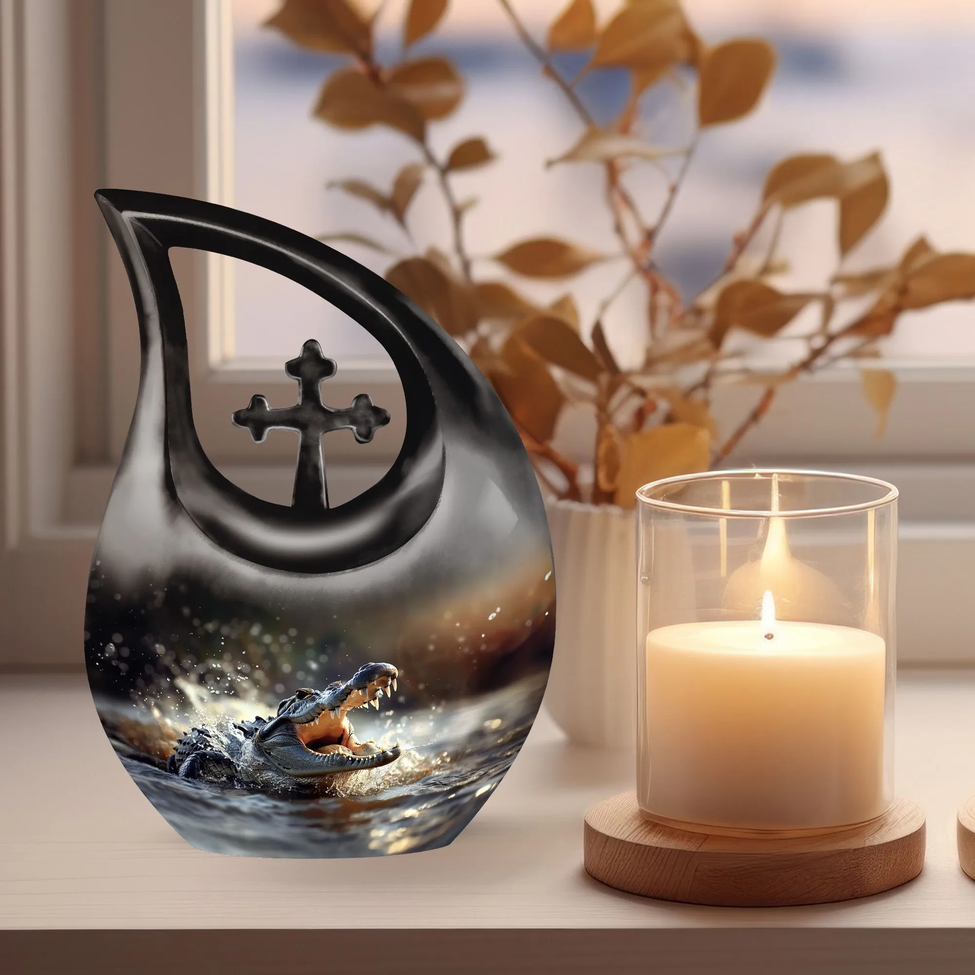 Alligator Themed Adult Cremation Urn For Human Ashes For Adults
