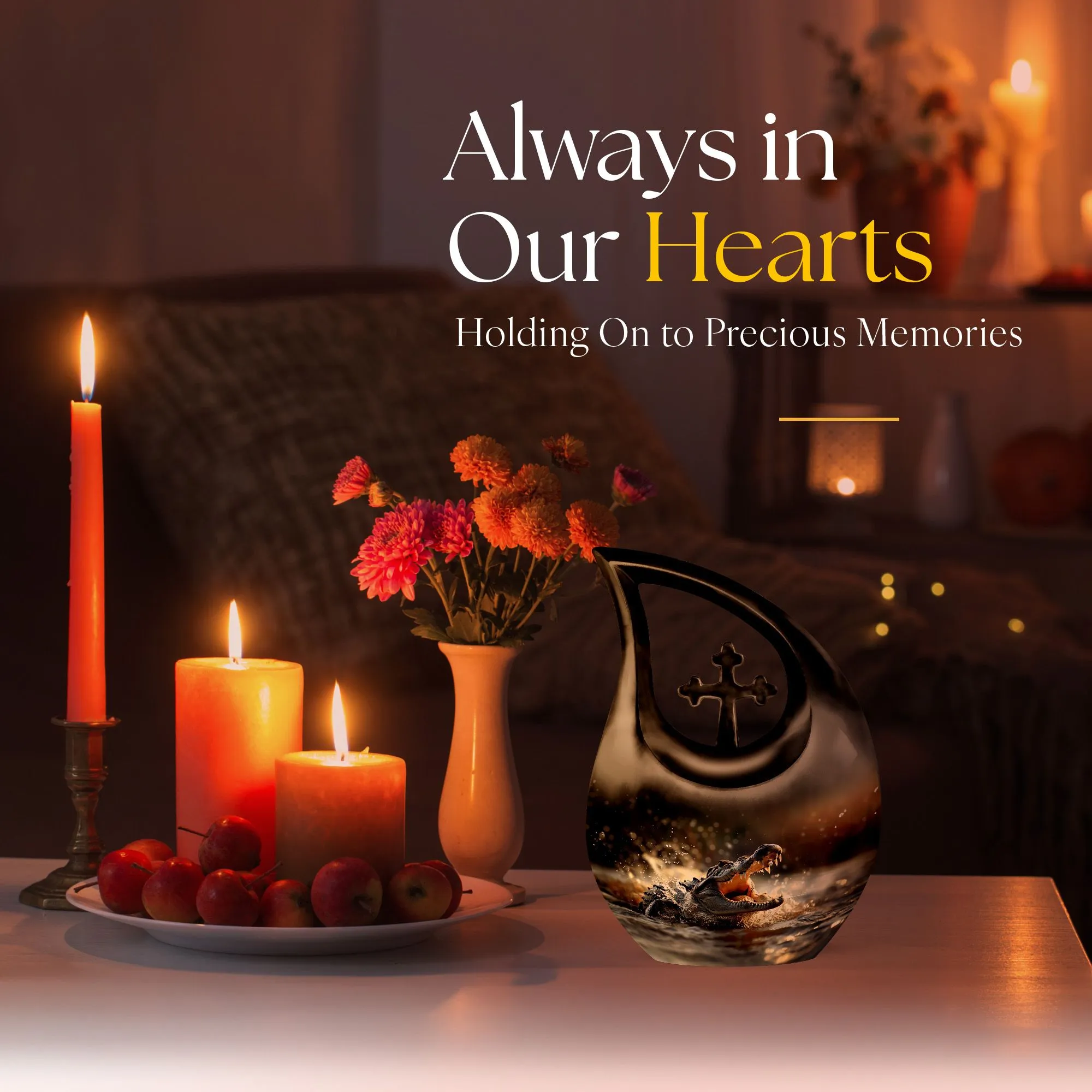 Alligator Themed Adult Cremation Urn For Human Ashes For Adults