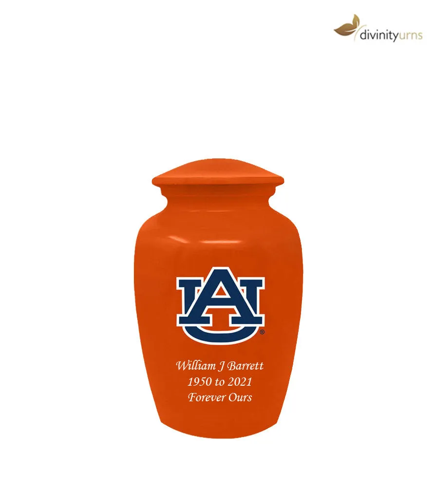 Auburn Tigers Collegiate Football Cremation Urn - Orange
