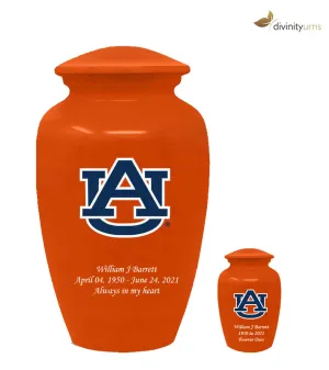 Auburn Tigers Collegiate Football Cremation Urn - Orange