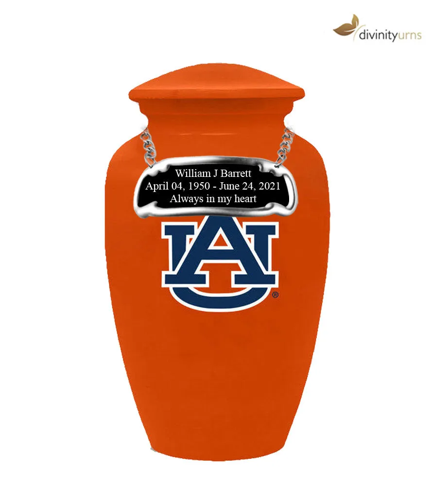 Auburn Tigers Collegiate Football Cremation Urn - Orange