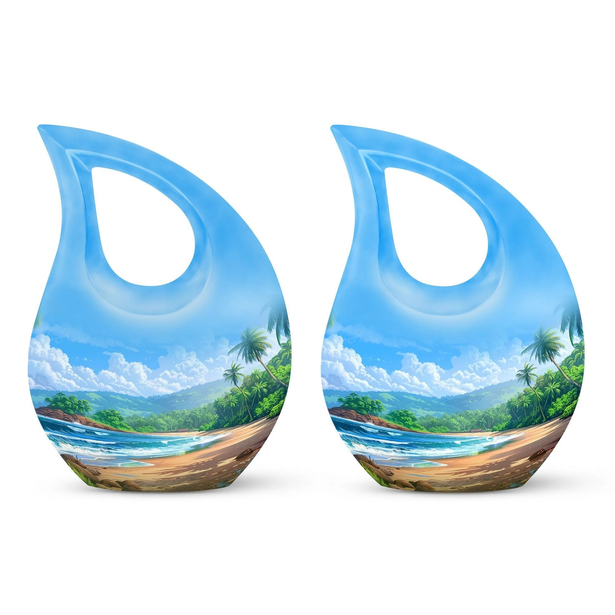 Beach Urn Serenity: Human Memorial Urn with Cross Drop Feature