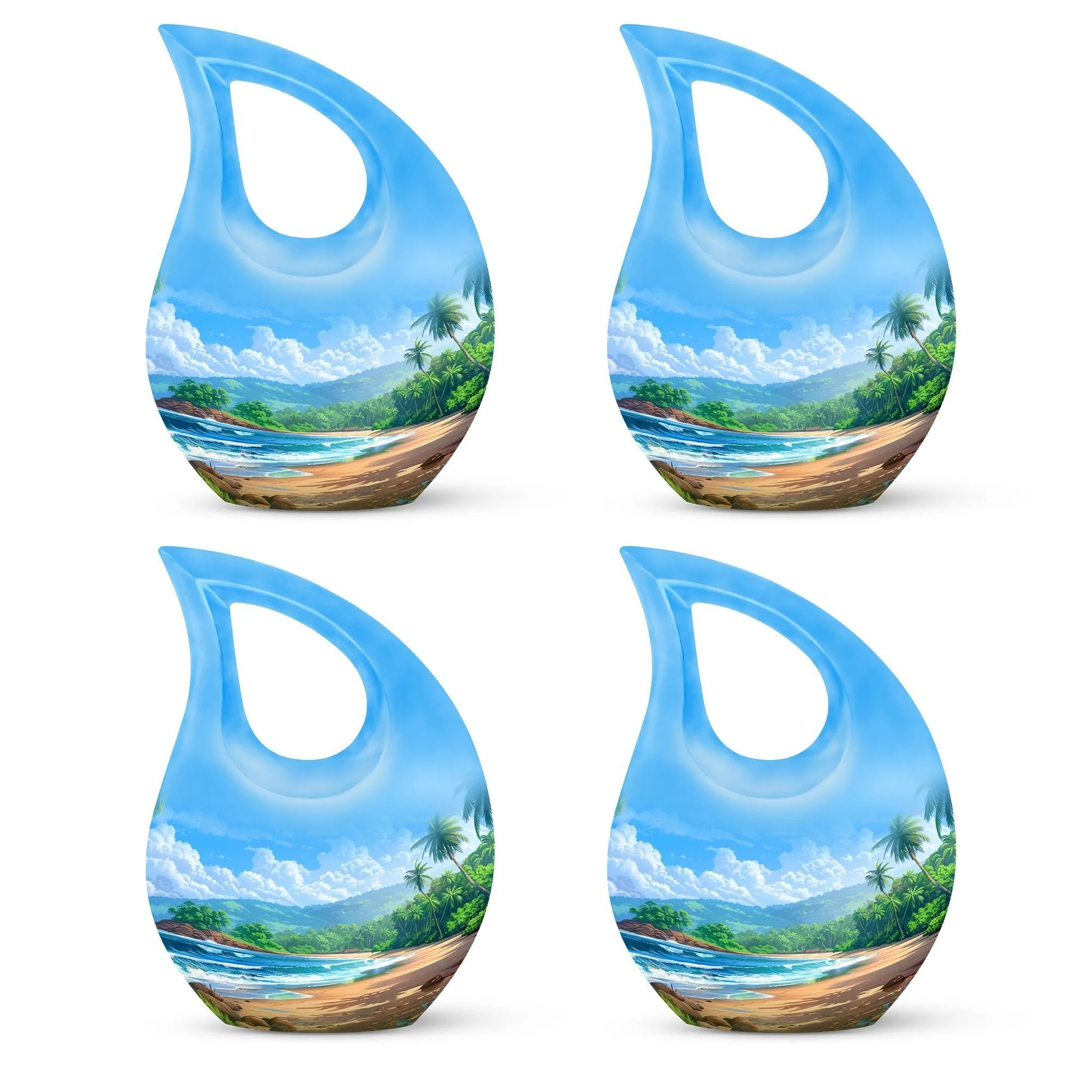 Beach Urn Serenity: Human Memorial Urn with Cross Drop Feature