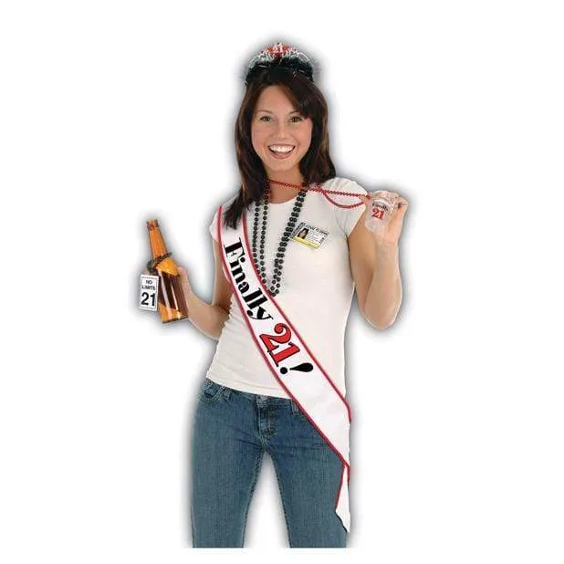Beistle - Finally 21 Birthday Sash (White)