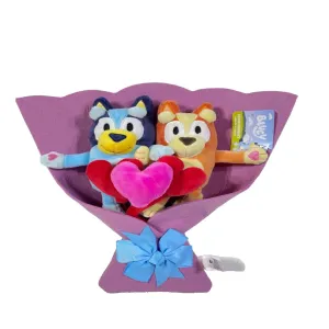 Bluey & Bingo Valentines Day 14" Plush Bouquet Removable Hearts & Figures