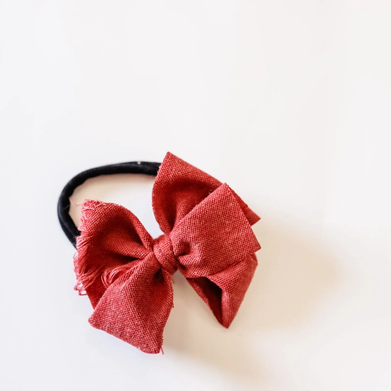 Burgundy Distressed Bow