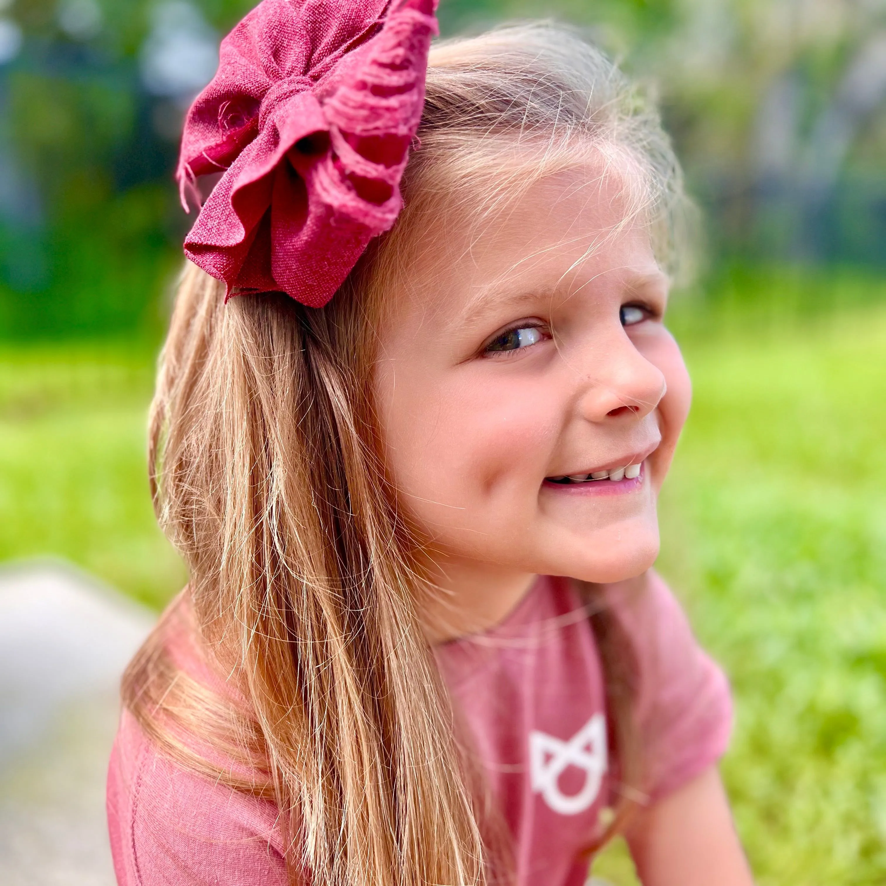 Burgundy Distressed Bow