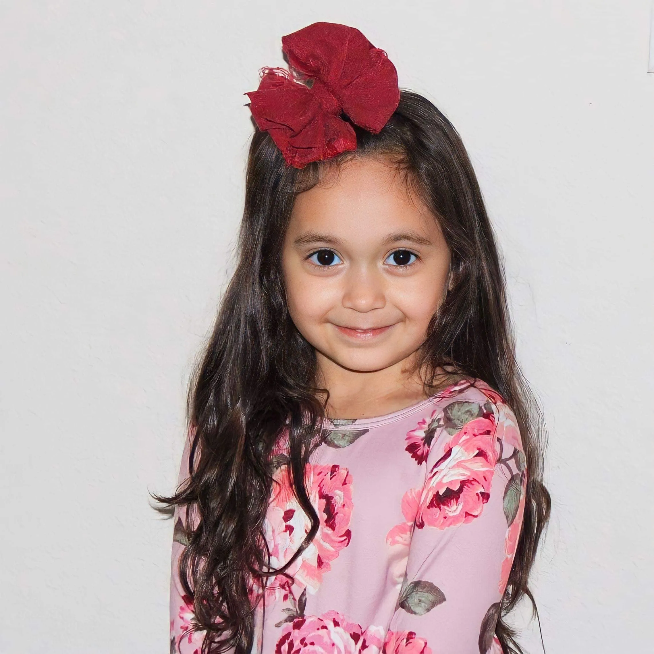 Burgundy Distressed Bow