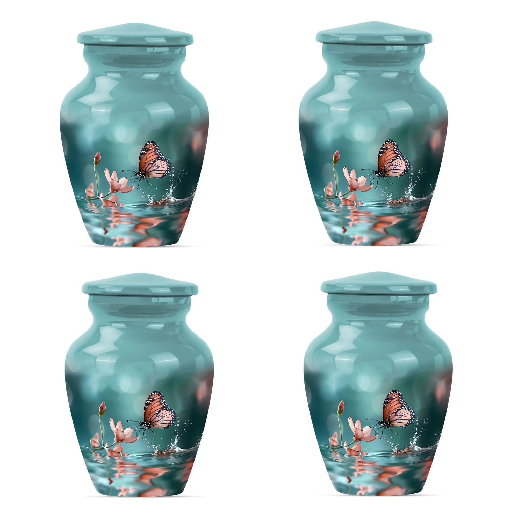 Butterfly Harmony in Purple Meadow: A Classic Cremation Urn