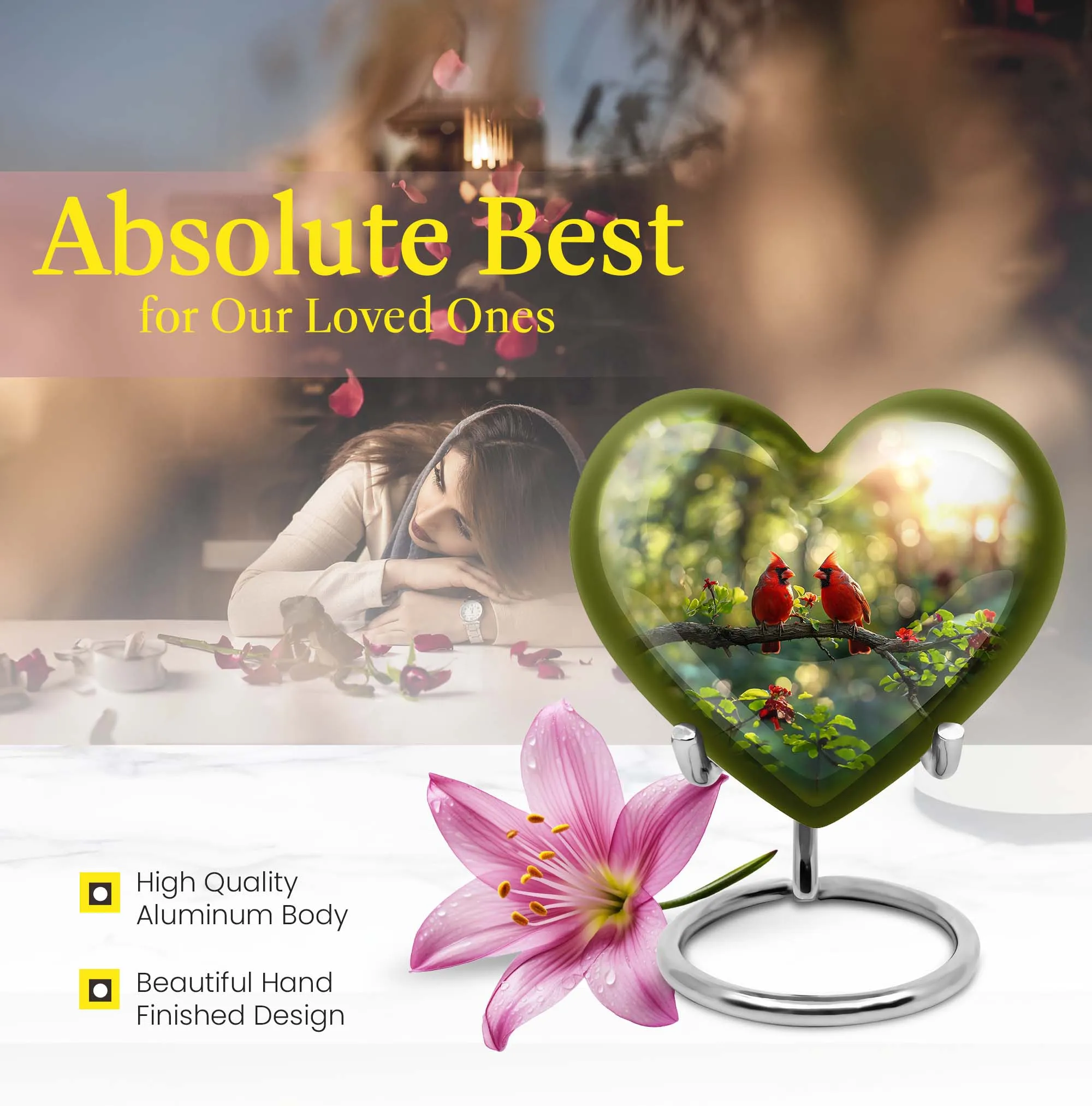 Cardinal Bird Cremation Urn: Honorable Medium-Sized Resting Place