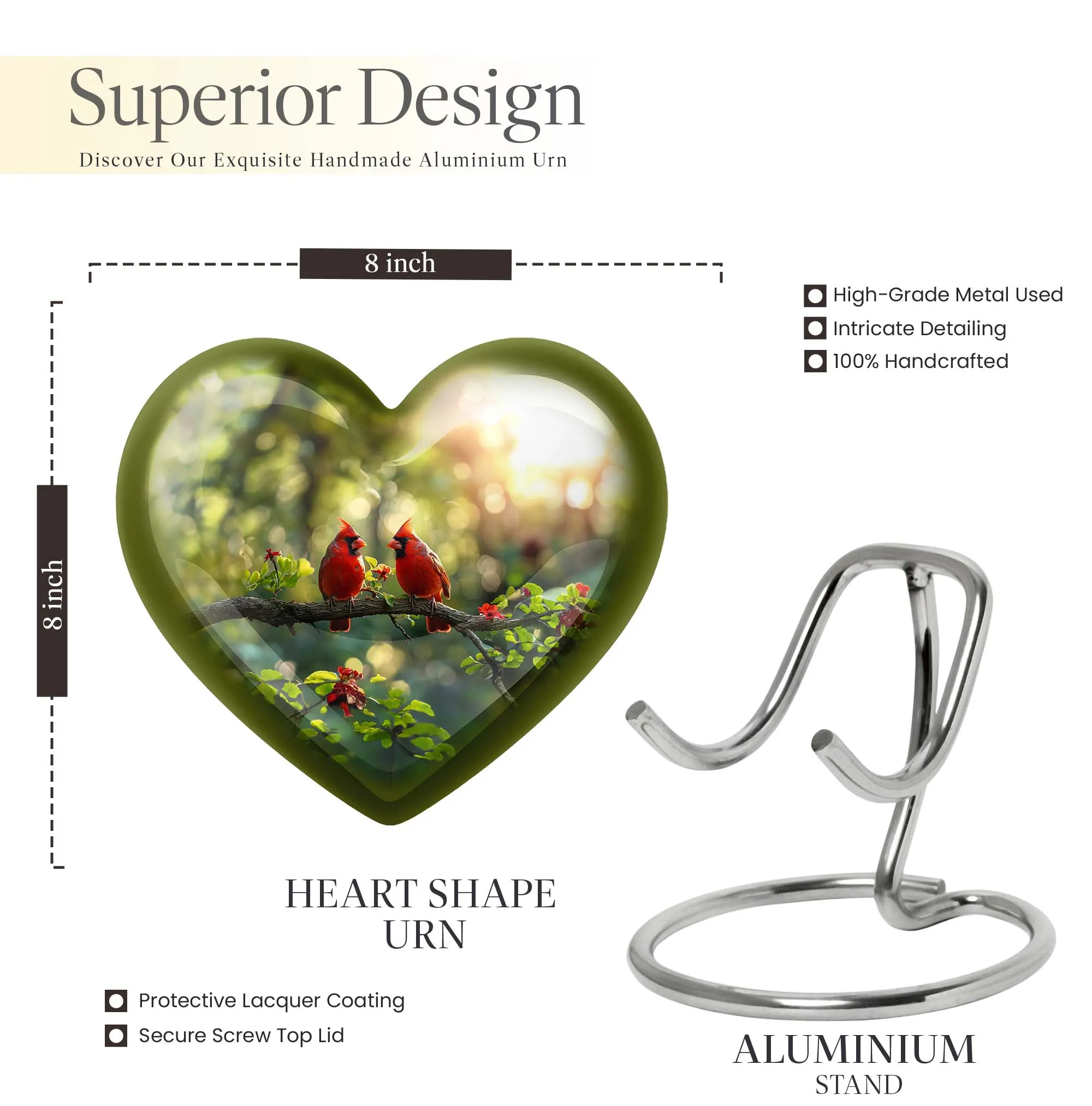Cardinal Bird Cremation Urn: Honorable Medium-Sized Resting Place
