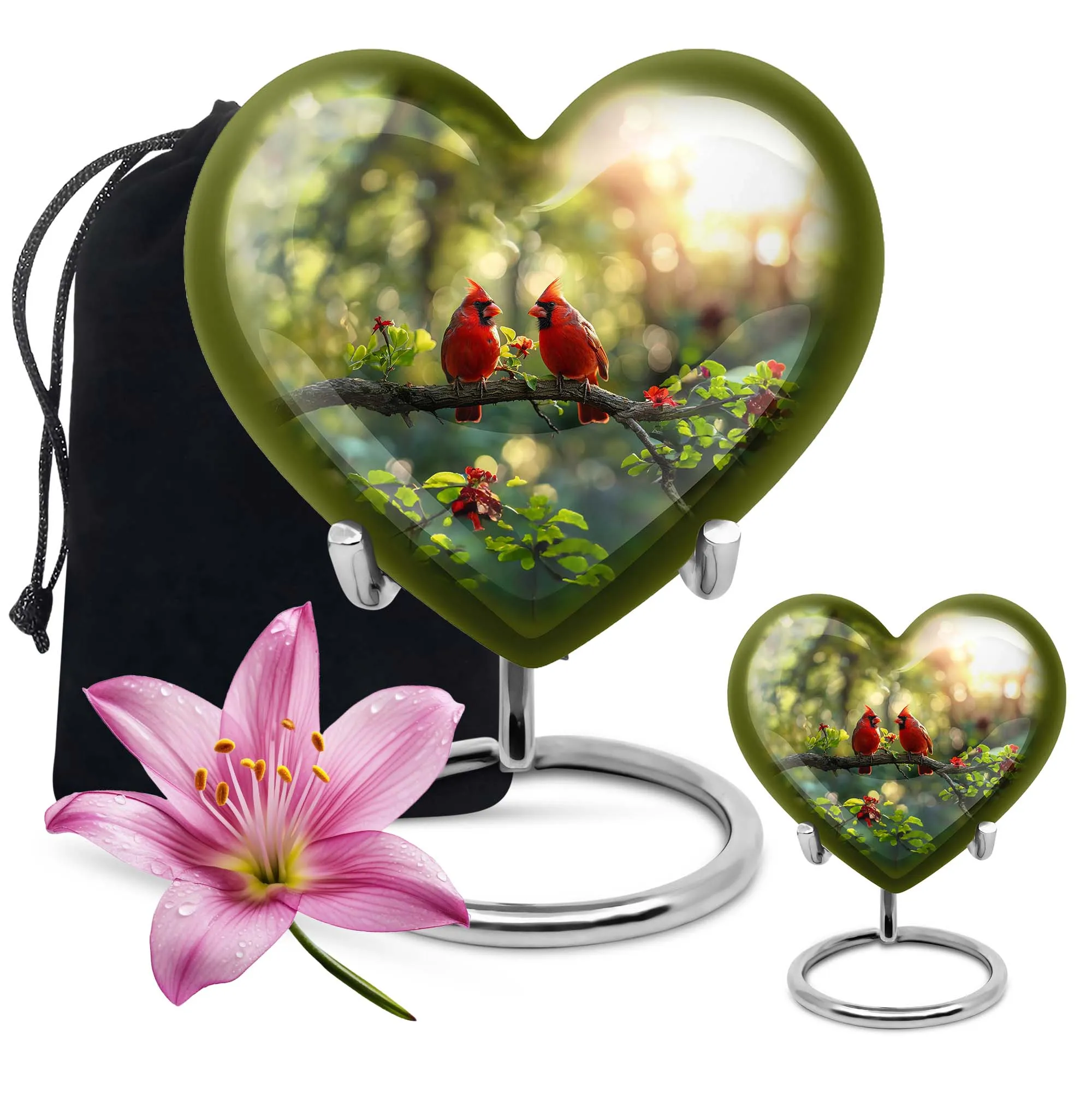 Cardinal Bird Cremation Urn: Honorable Medium-Sized Resting Place