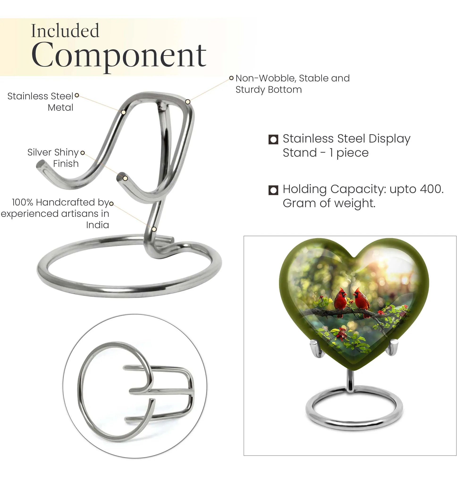 Cardinal Bird Cremation Urn: Honorable Medium-Sized Resting Place