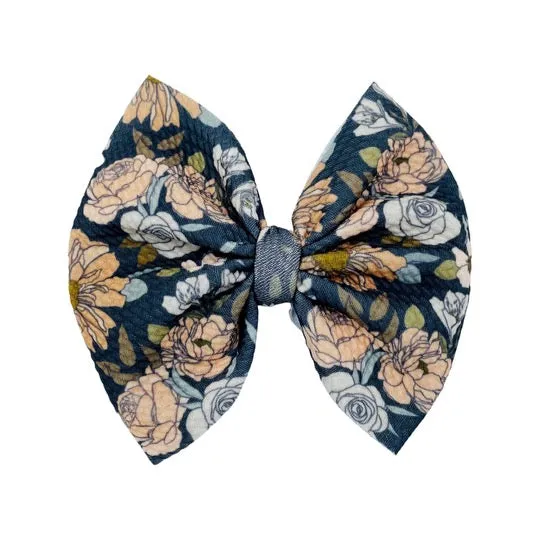 Charcoal Fairy Blooms Bow