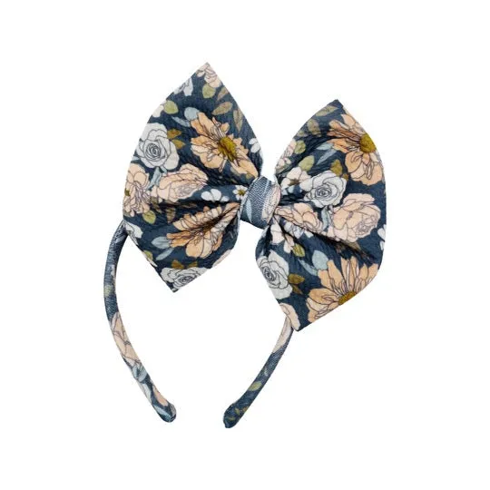 Charcoal Fairy Blooms Bow