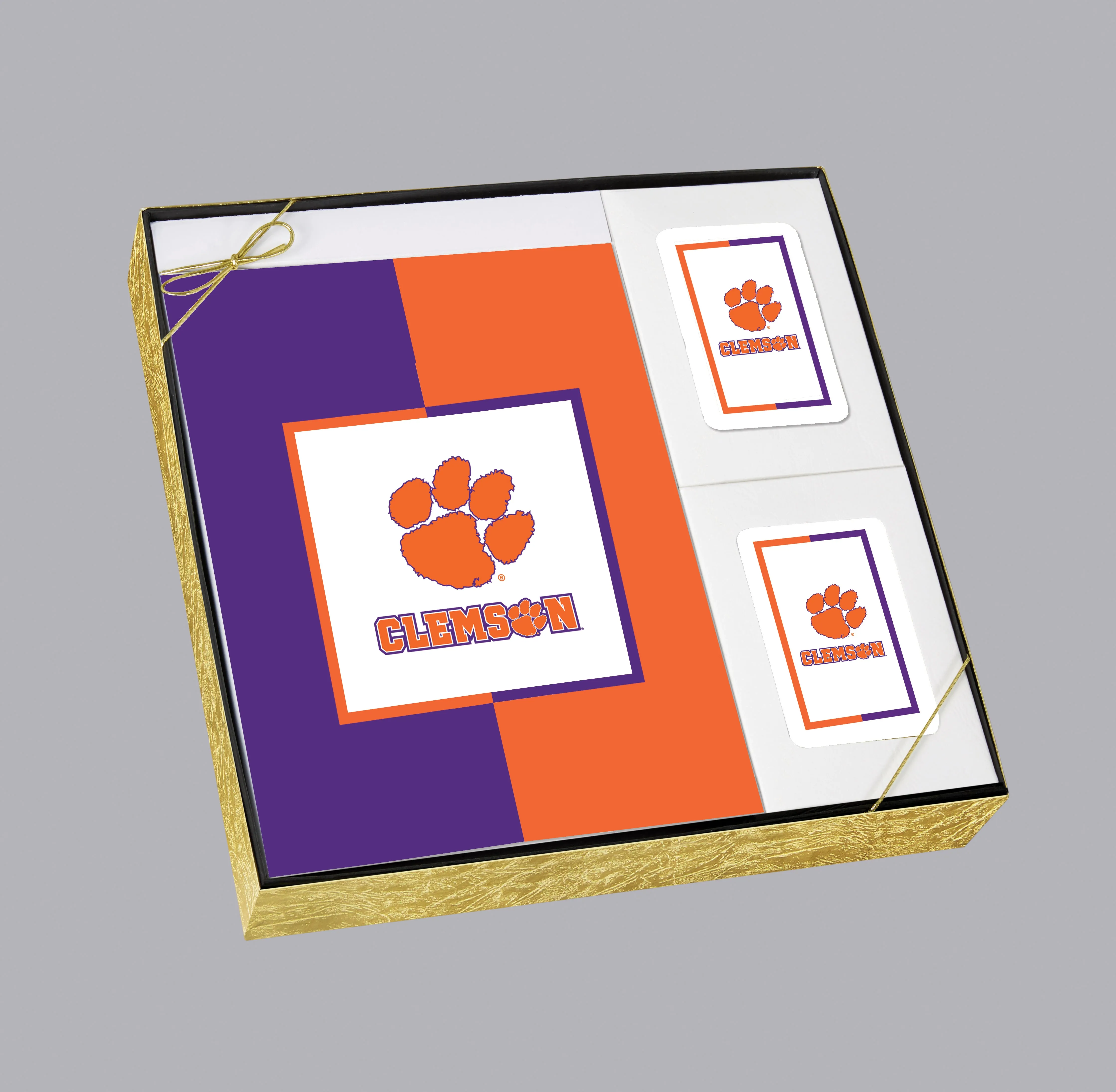 Clemson University Tigers White Urn with Orange Paw