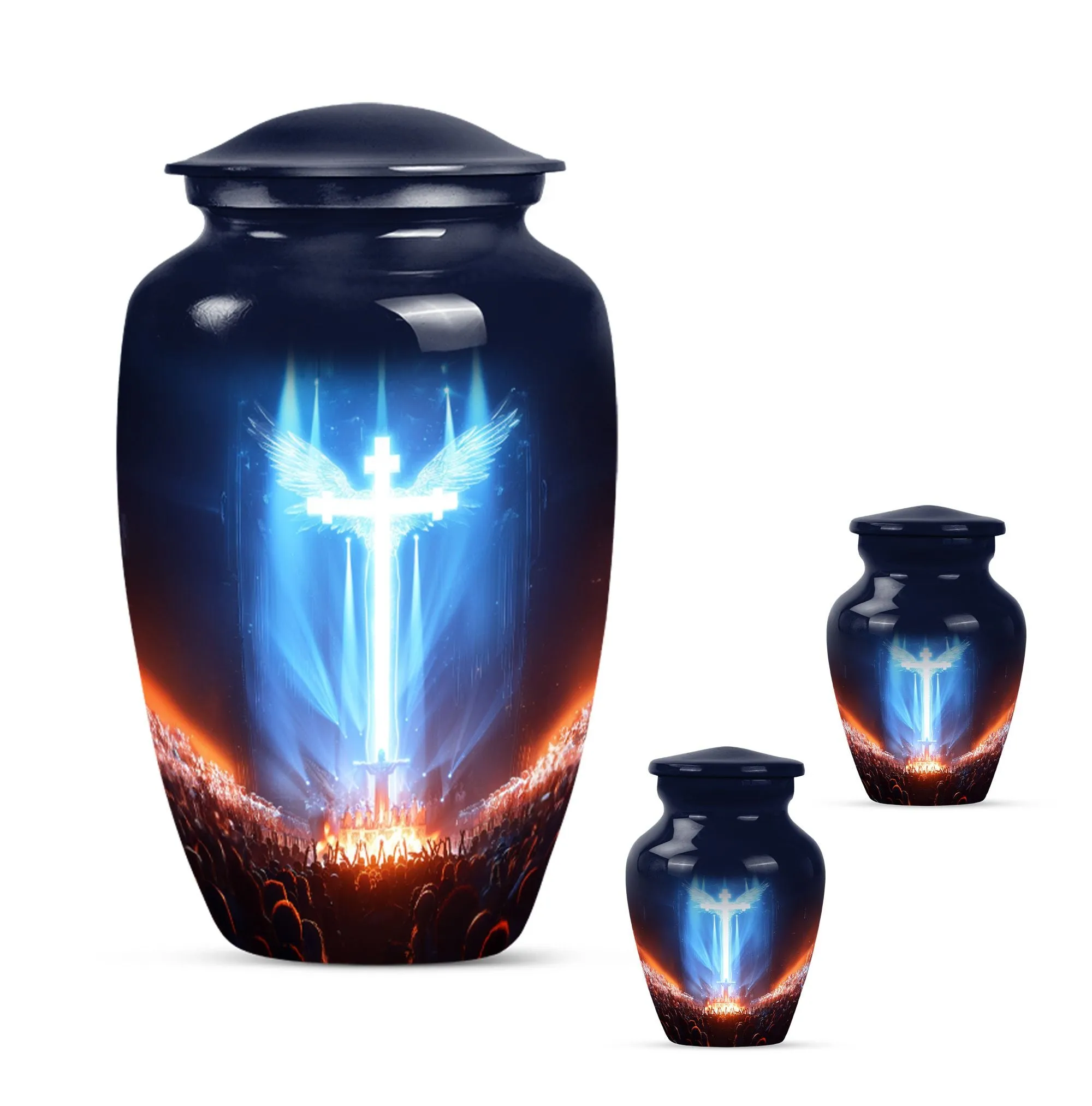 Cross Cremation Urn For Ashes Adult Male Small Memorial & Funeral Urn