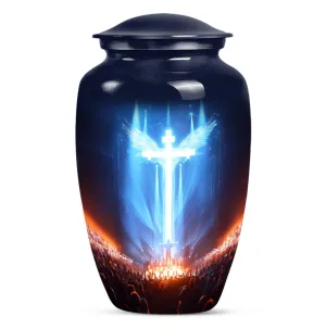 Cross Cremation Urn For Ashes Adult Male Small Memorial & Funeral Urn