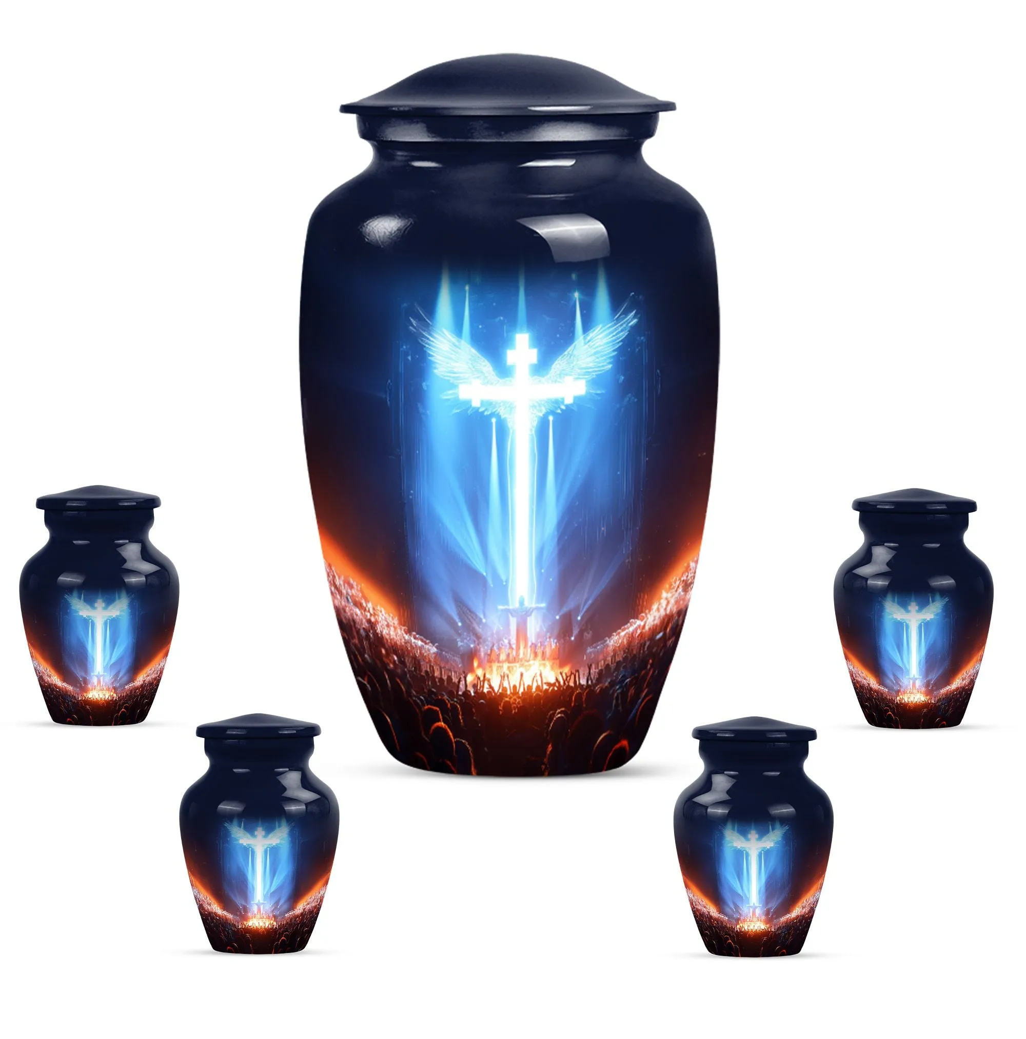 Cross Cremation Urn For Ashes Adult Male Small Memorial & Funeral Urn