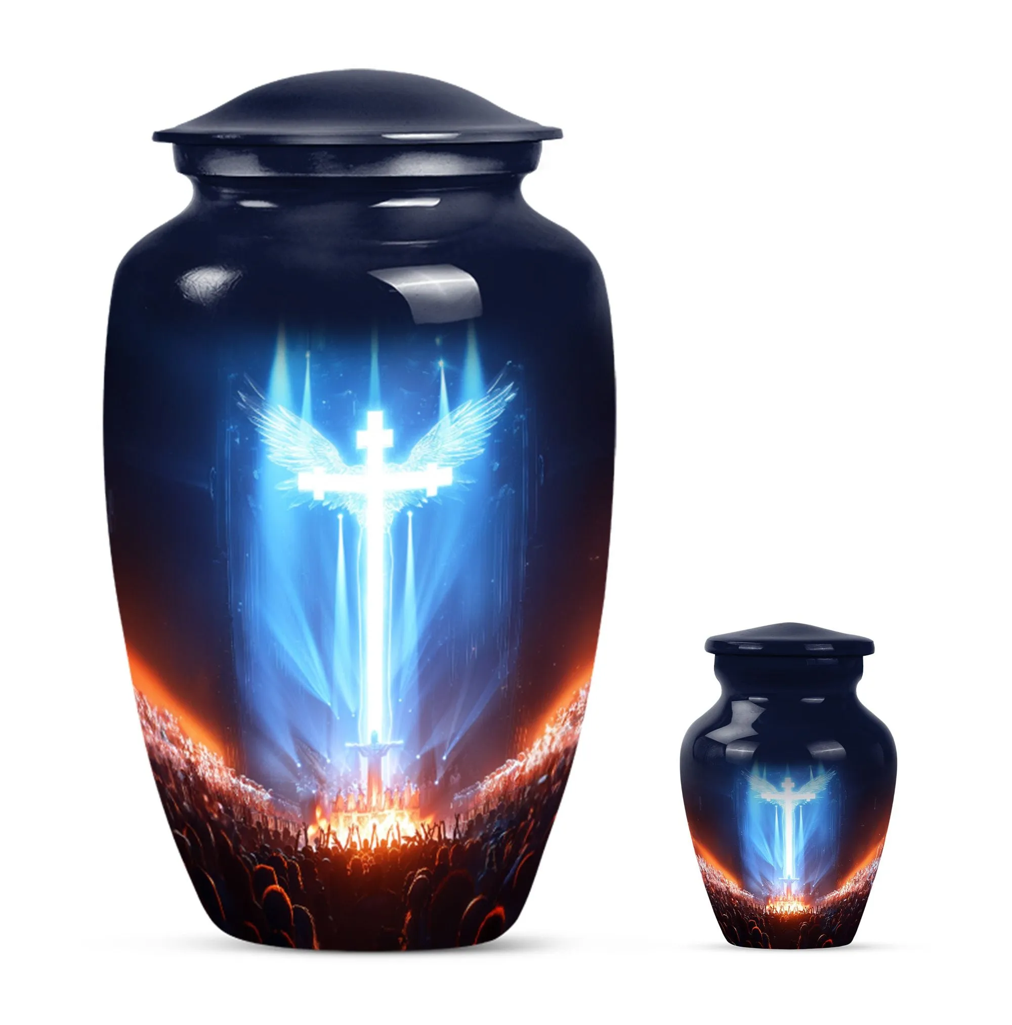 Cross Cremation Urn For Ashes Adult Male Small Memorial & Funeral Urn