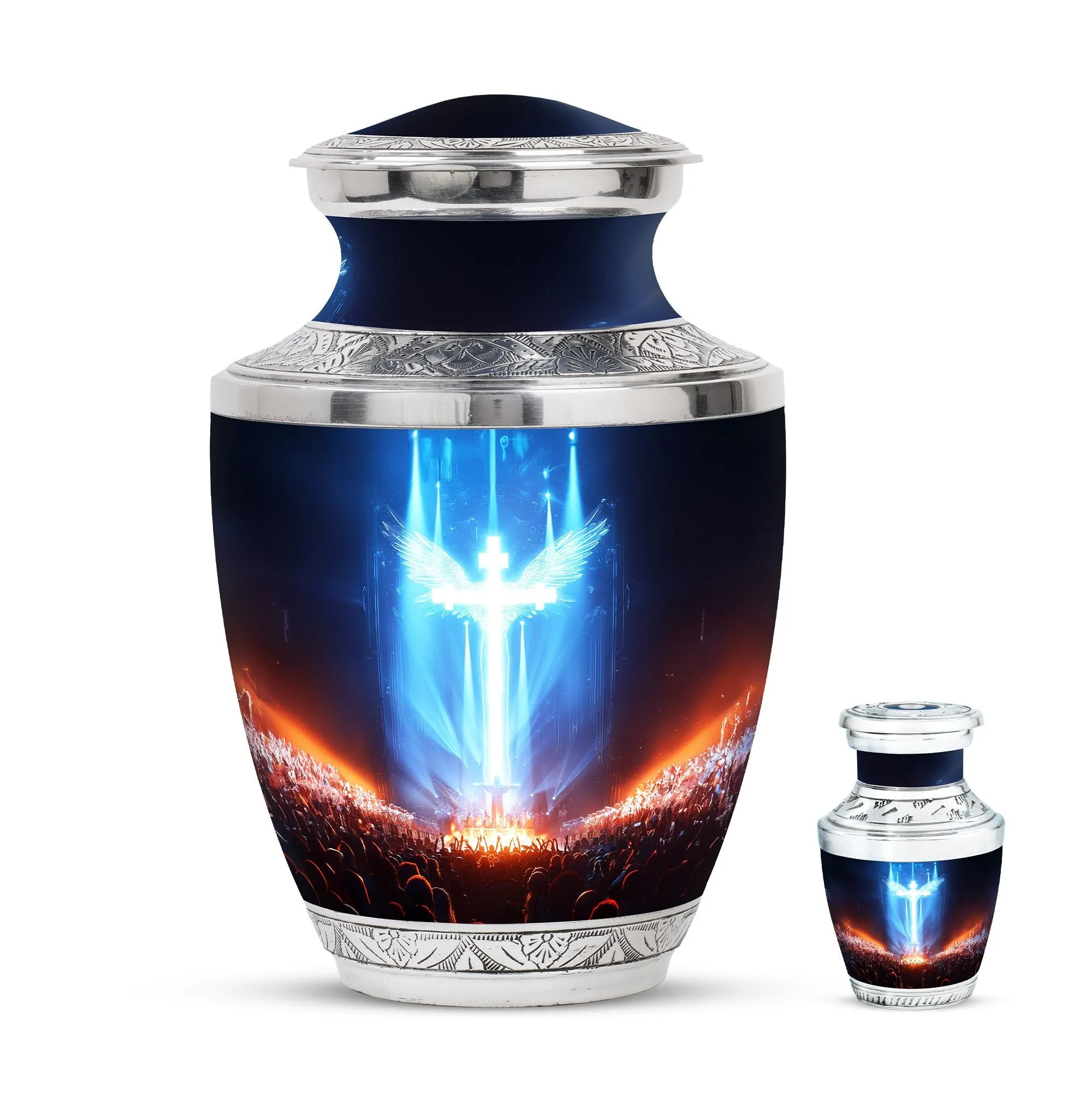 Cross Cremation Urn For Ashes Adult Male Small Memorial & Funeral Urn
