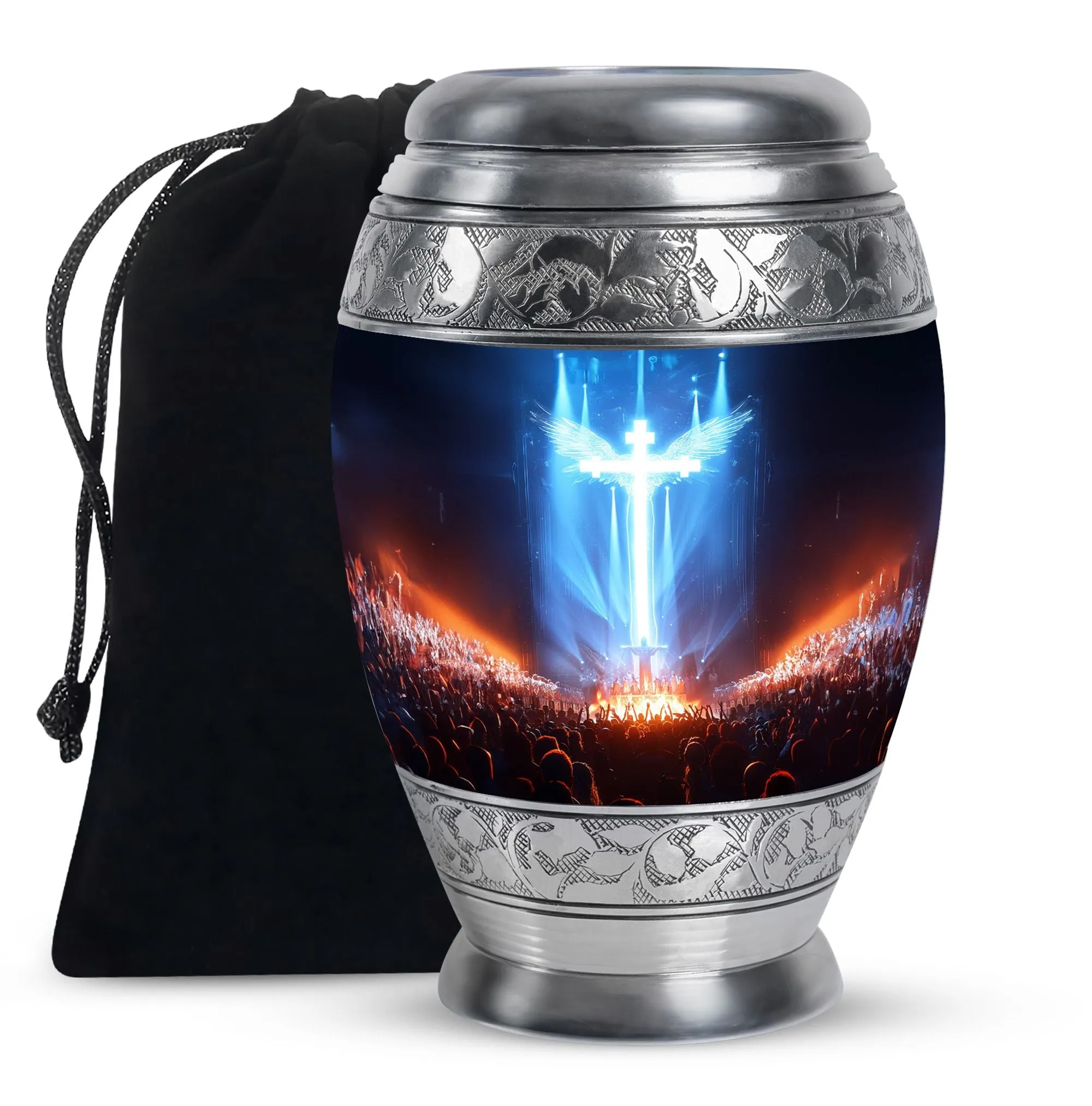Cross Cremation Urn For Ashes Adult Male Small Memorial & Funeral Urn