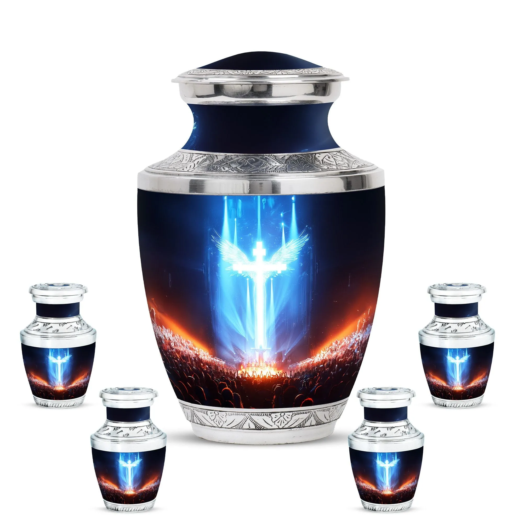 Cross Cremation Urn For Ashes Adult Male Small Memorial & Funeral Urn