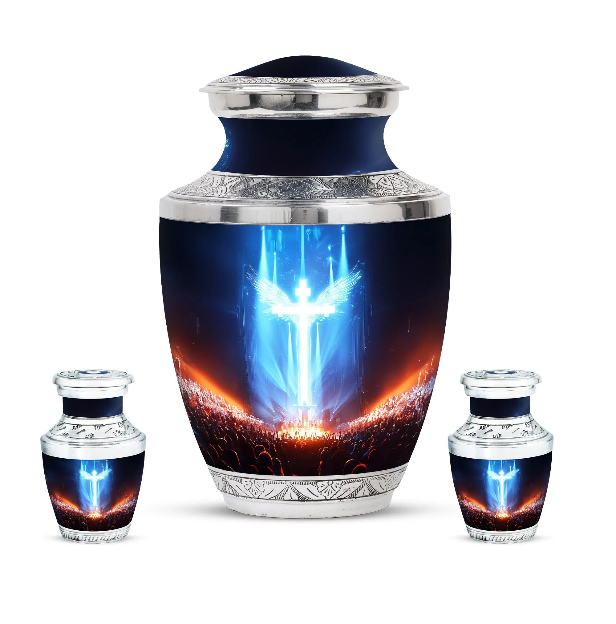 Cross Cremation Urn For Ashes Adult Male Small Memorial & Funeral Urn