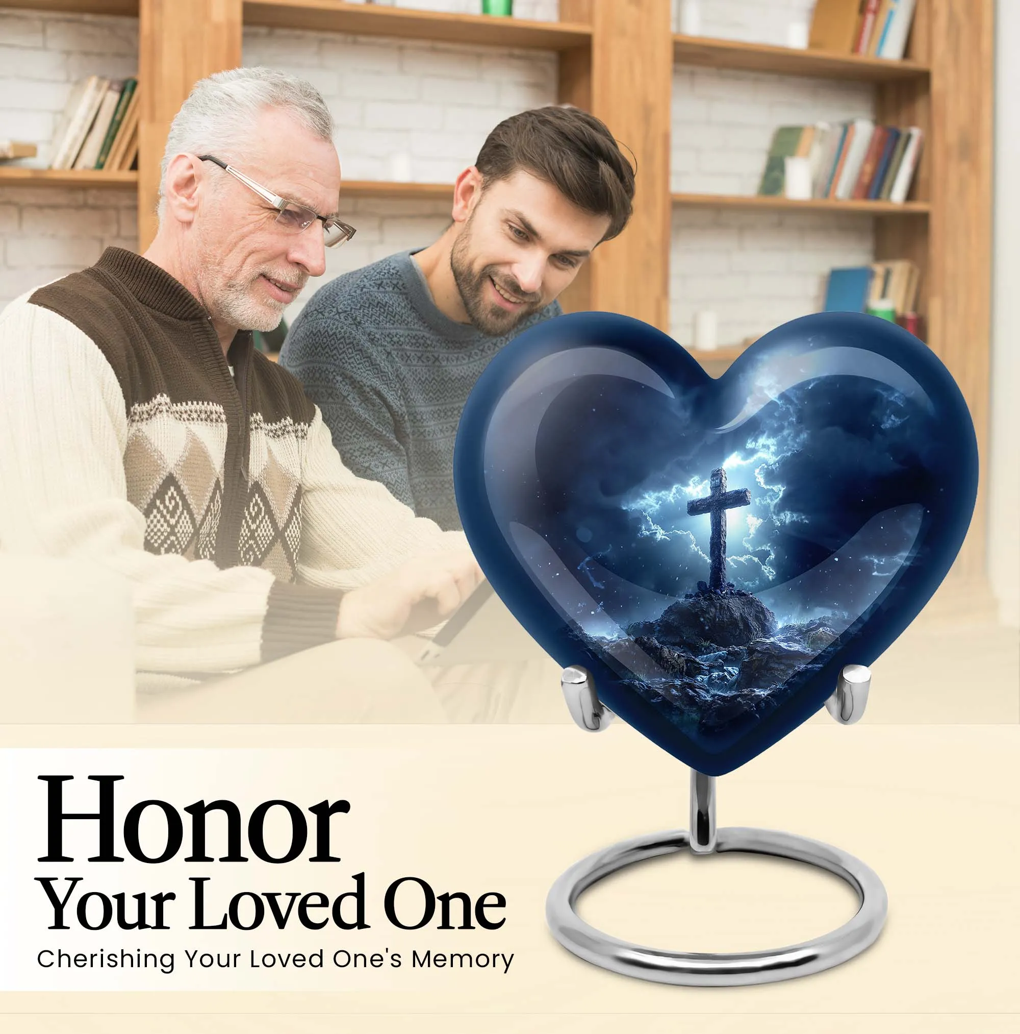 Cross Heart Memorials: Distinctive Urn for Male Cremains
