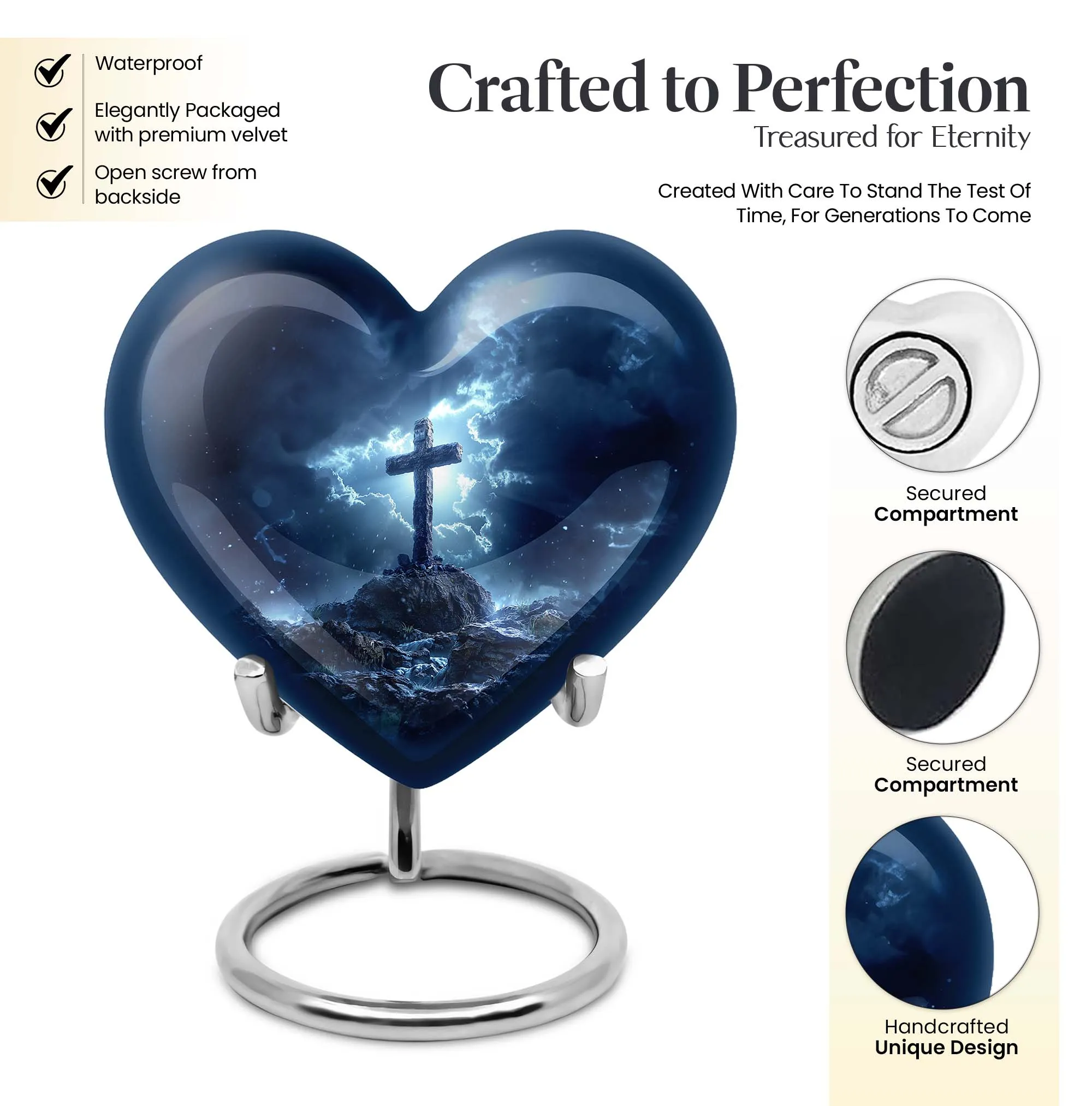 Cross Heart Memorials: Distinctive Urn for Male Cremains