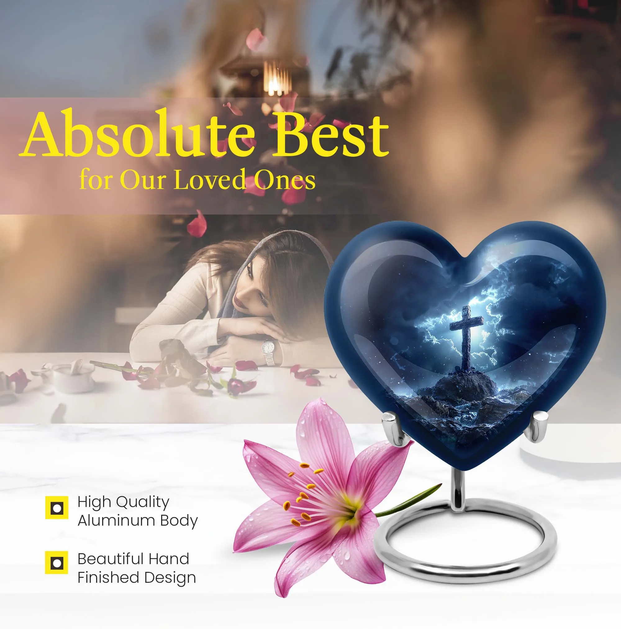 Cross Heart Memorials: Distinctive Urn for Male Cremains