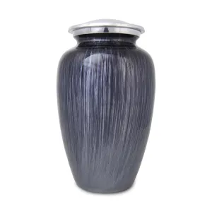 Dark Blue Enamel Finished Metal Alloy Cremation Urn In Large