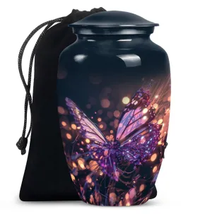Devotion Remembrance: Purple Butterfly Urn Inspired Memorial Urn