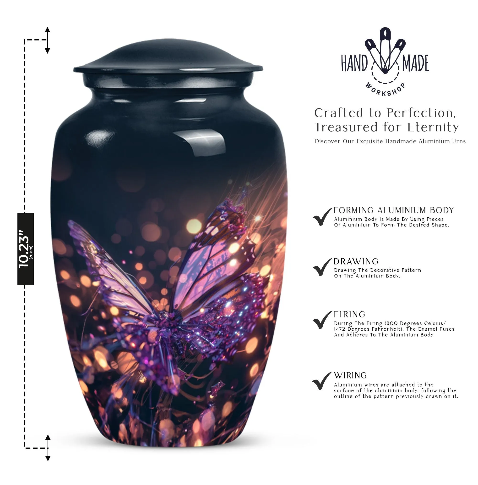 Devotion Remembrance: Purple Butterfly Urn Inspired Memorial Urn