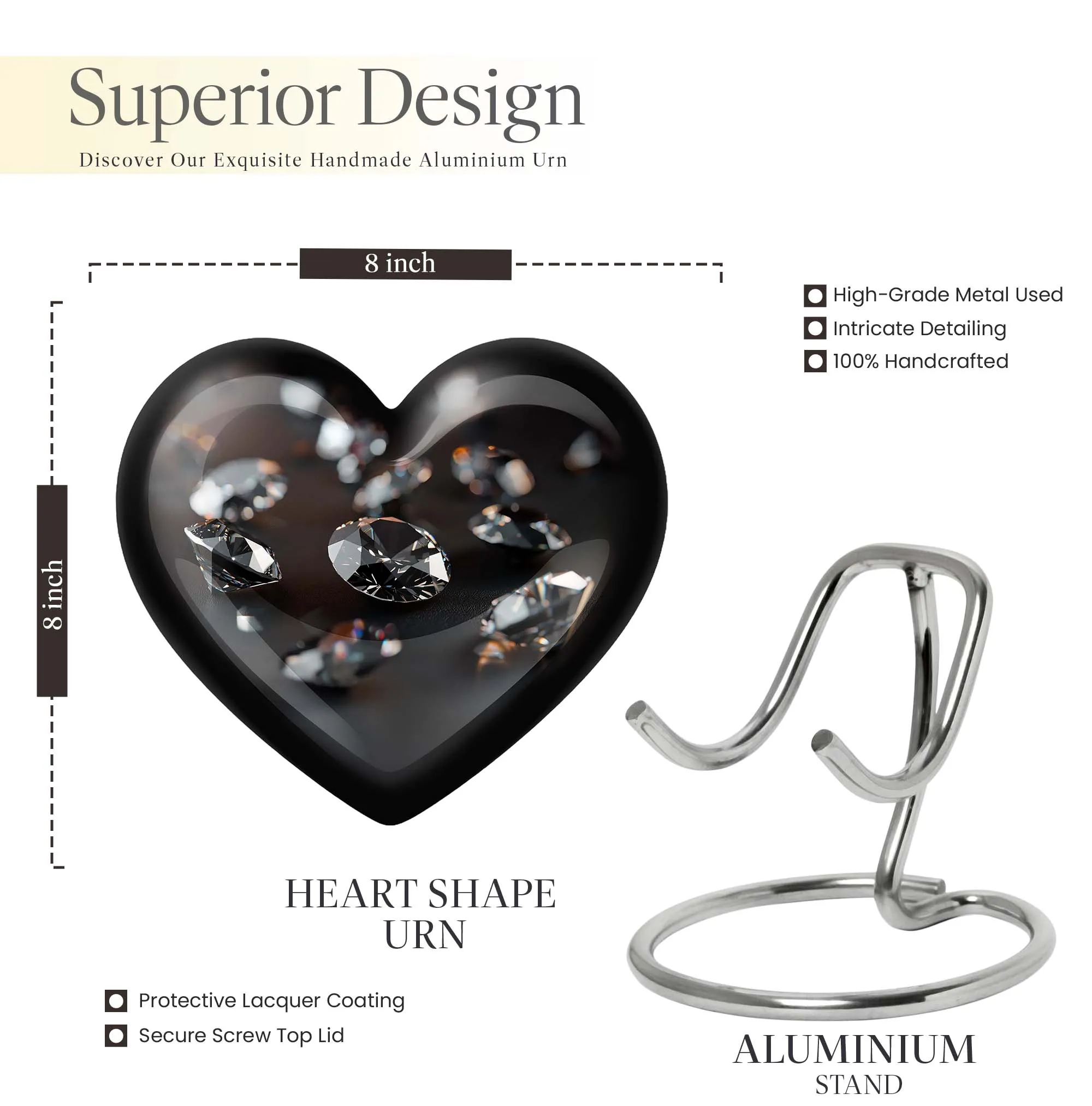Diamond Urn - Elegant Burial Funeral Cremation for Loved Ones