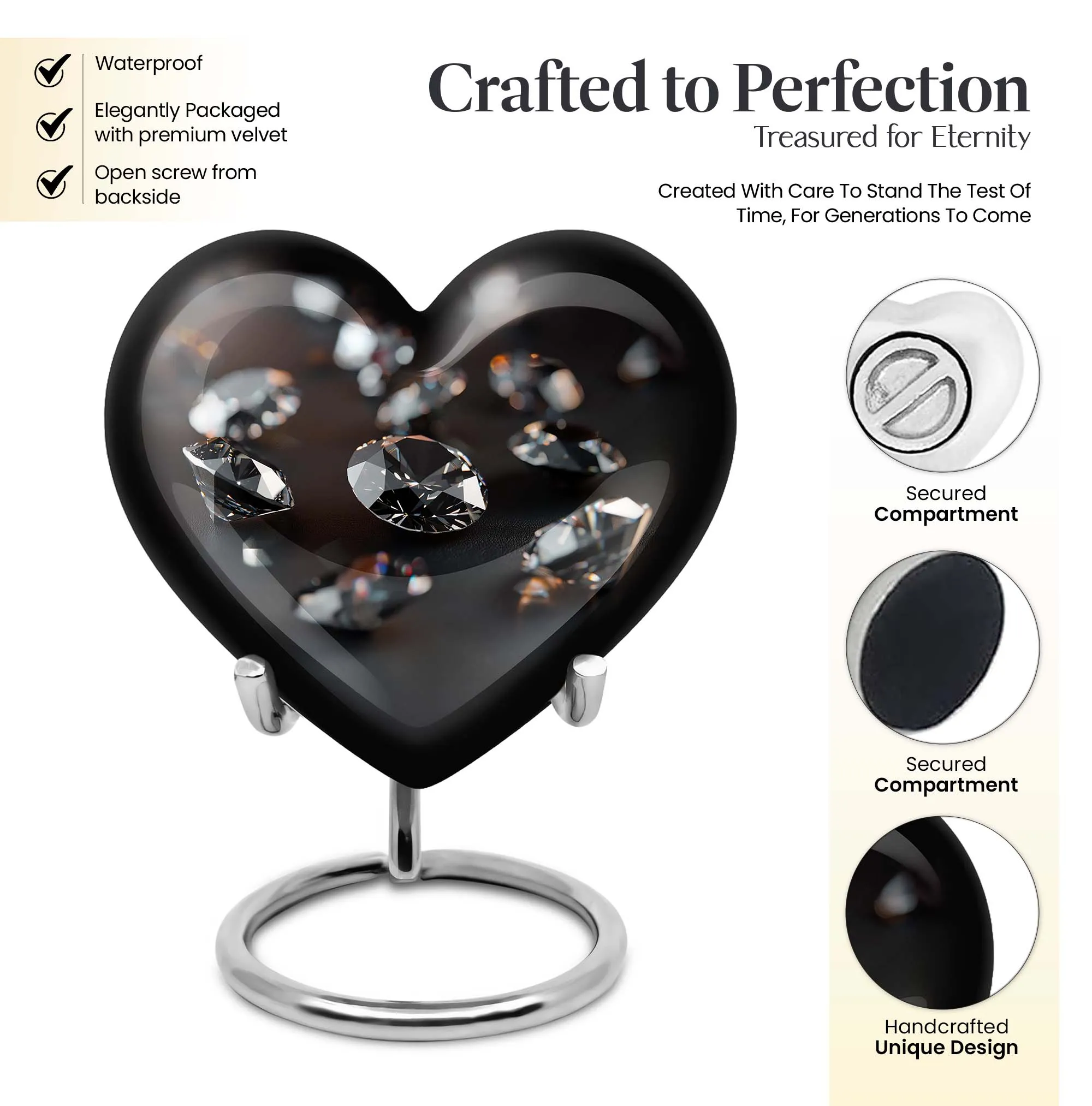 Diamond Urn - Elegant Burial Funeral Cremation for Loved Ones