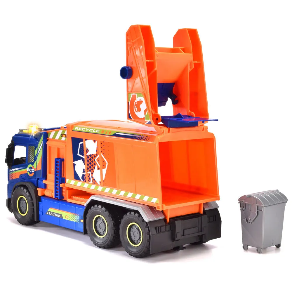 Dickie Toys Volvo FMX Giant Garbage Truck with Lights & Sounds, Blue & Orange - Ages 3 