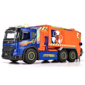 Dickie Toys Volvo FMX Giant Garbage Truck with Lights & Sounds, Blue & Orange - Ages 3 