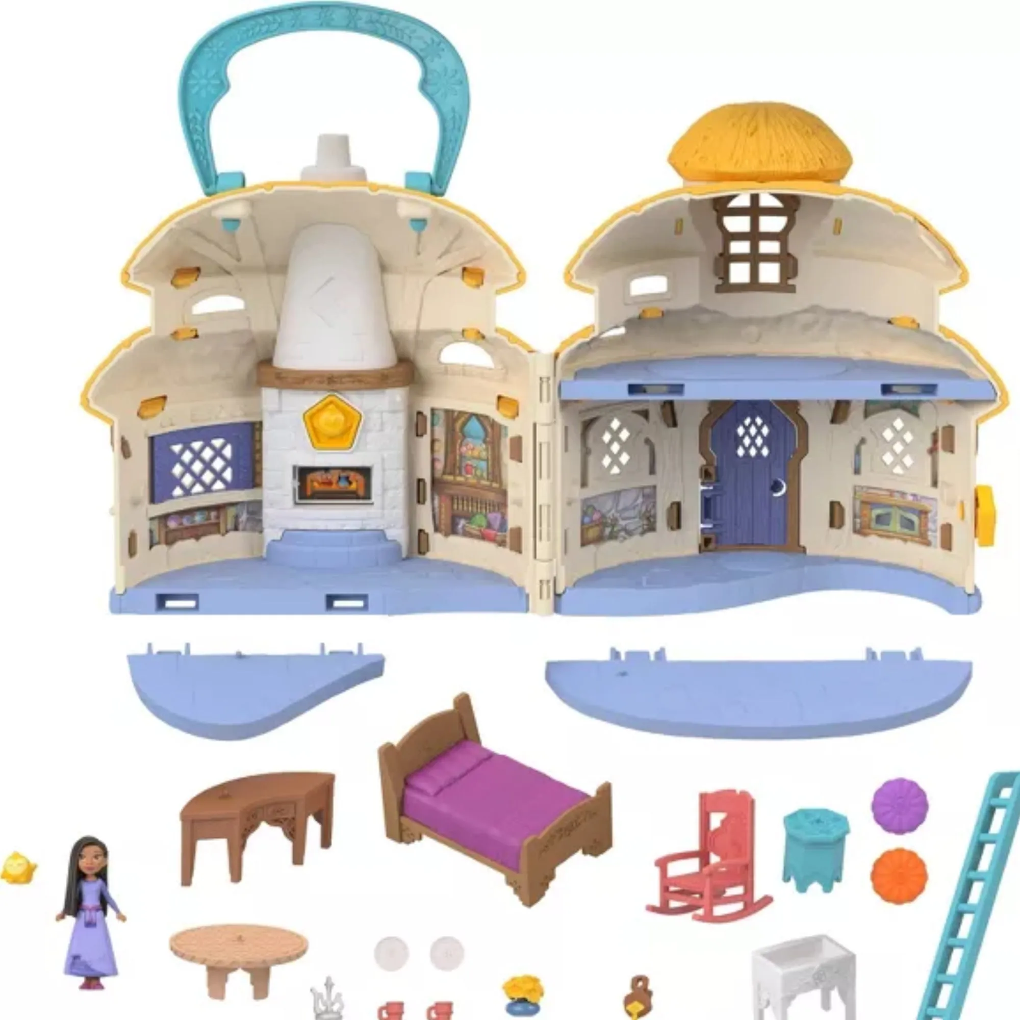 Disney MTHRH76 Wish Cottage Home Playset with Asha of Rosas Mini Doll, Star Figure & 15  Accessories
