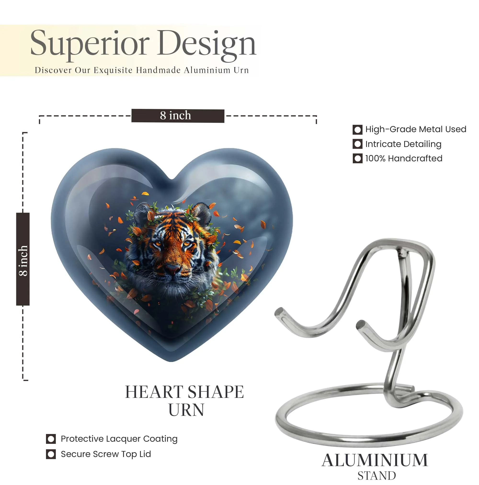 Eternity's Embrace: The Tiger's Heart Memorial Urn for Cremated Remains