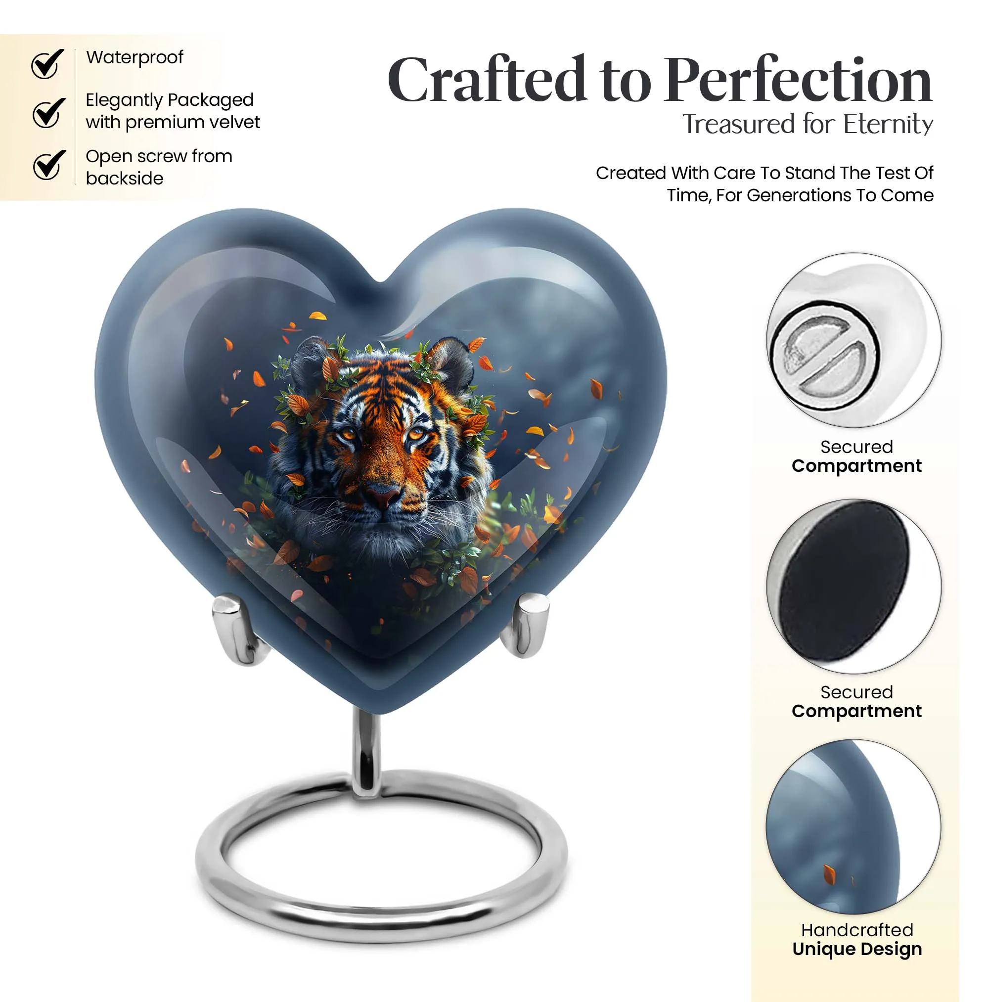 Eternity's Embrace: The Tiger's Heart Memorial Urn for Cremated Remains