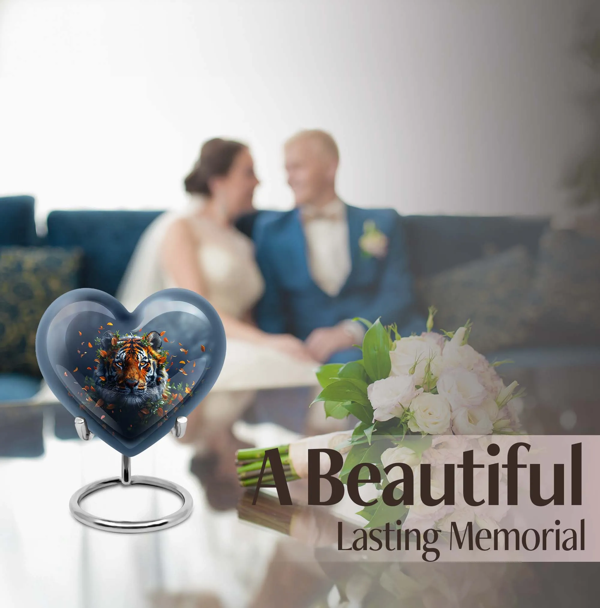 Eternity's Embrace: The Tiger's Heart Memorial Urn for Cremated Remains