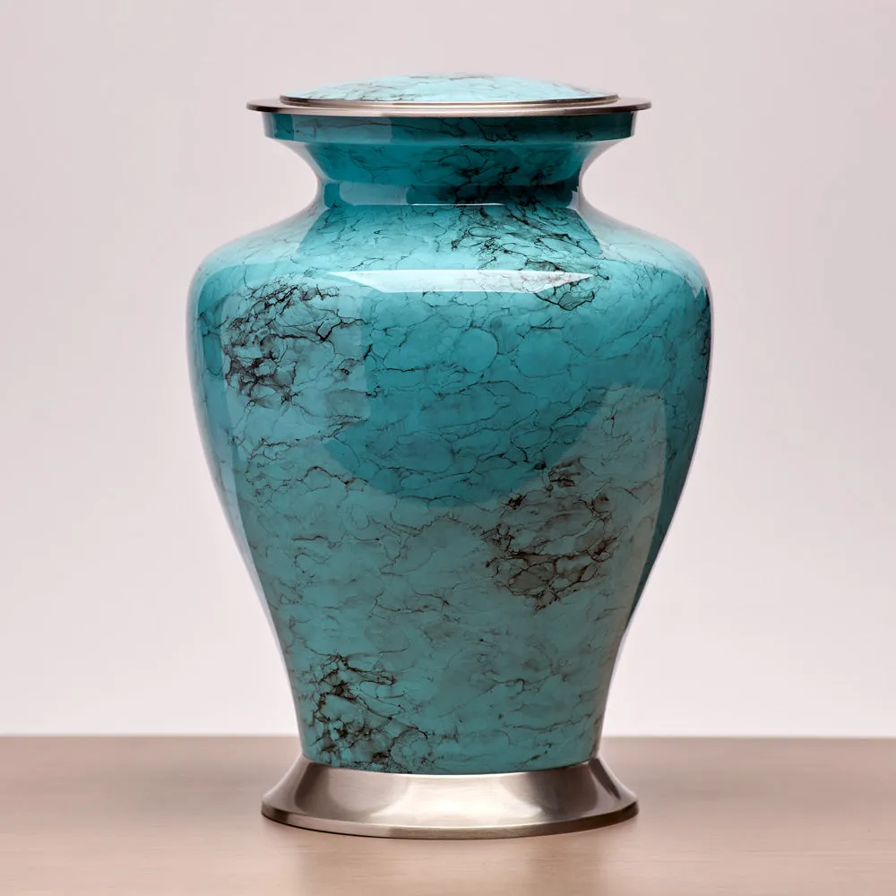 Glenwood Blue Cremation Urn In Large