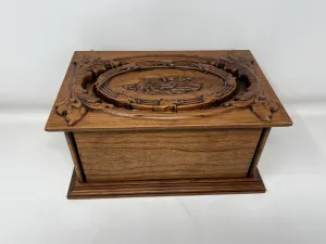 Hand-Carved Cremation Urn with Jesus Our Shepherd