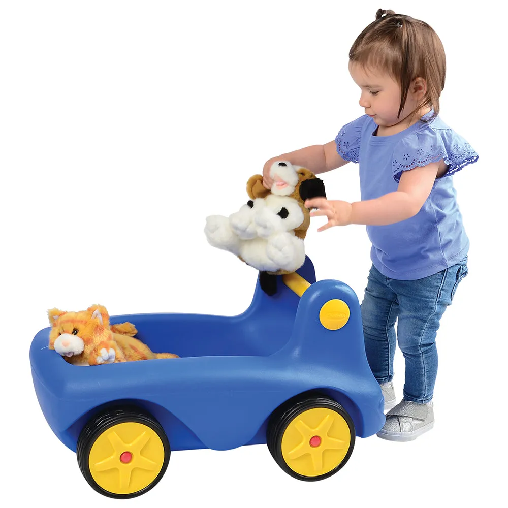 Heavy-Duty Low-Profile Toddler Big Blue Wagon | Perfect for Indoor & Outdoor Play